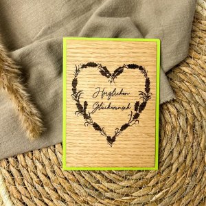 Holz-Karte „Herzlichen Glückwunsch“