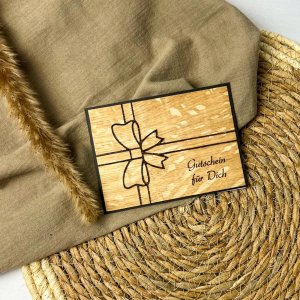 Holz-Karte „Gutschein“