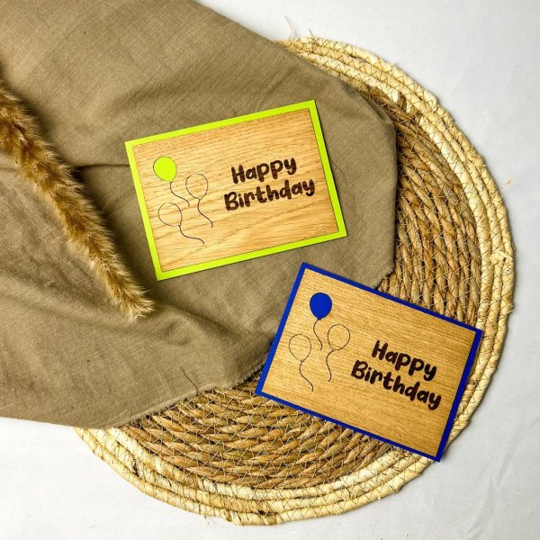 Holz-Karte "Happy Birthday" & Luftballon - Image 4