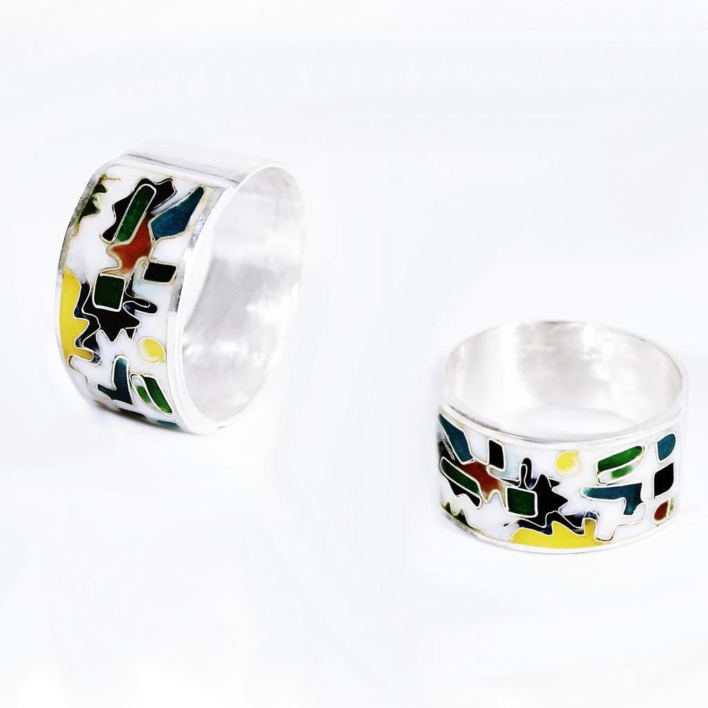 Ring .Cloisonne Emaille