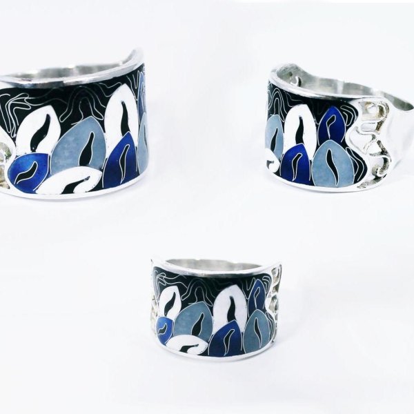Ring "Blätter" von Cloisonne Enamel