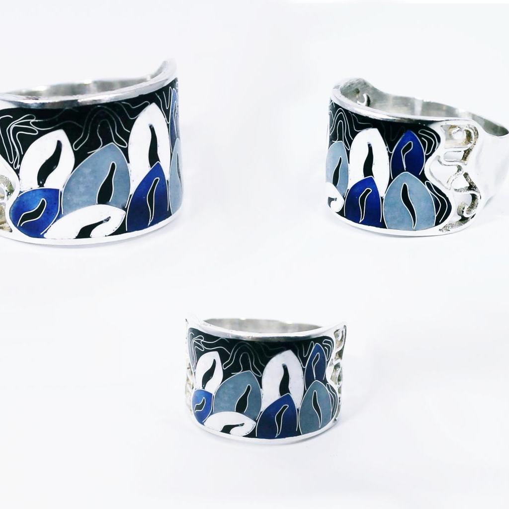 Ring "Blätter" von Cloisonne Enamel