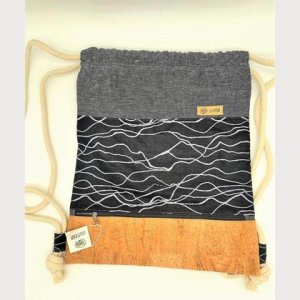 Gymbag – schwarz mit Wellen