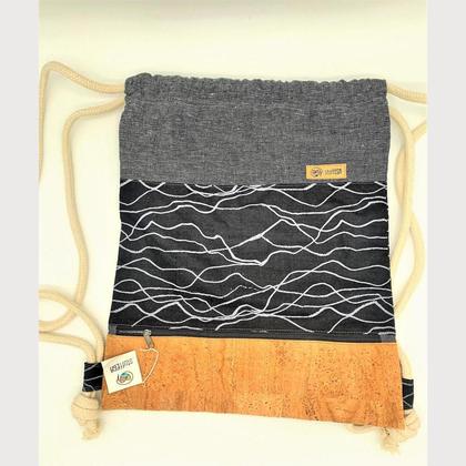 Gymbag - schwarz mit Wellen