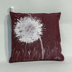 Zirbenkissen – Pusteblume – Dunkelblau/Rot