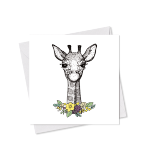 MINI-GRUSSKARTE *Giraffe*, 9×9 cm