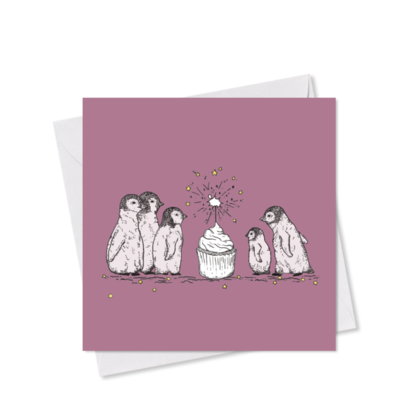 MINI-GRUSSKARTE *Geburtstag Pinguine*