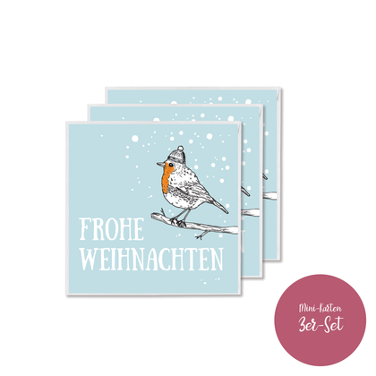 3er-Set MINI-GRUSSKARTEN *Frohe Weihnachten*