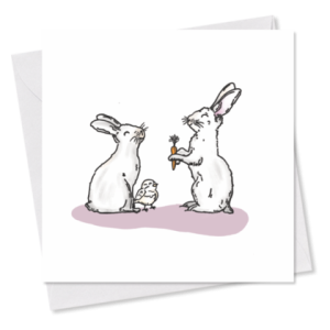 MINI-GRUSSKARTE *Hasenfreunde*, 9×9 cm