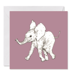 GRUSSKARTE *Elefant*, 14 x 14 cm