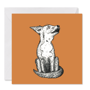 GRUSSKARTE *Frido, der singende Fuchs* , 14 x 14 cm