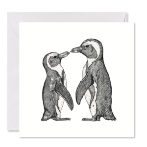GRUSSKARTE *Liebende Pinguine* , 14 x 14 cm