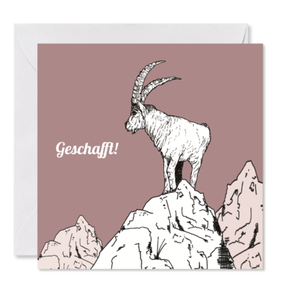 GRUSSKARTE *Steinbock - Geschafft!*