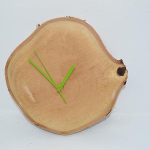 Holzuhr Wanduhr Uhr 25×24 cm Birke Baumscheibe handmade