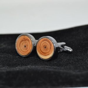 Holz Manschettenknöpfe Eibe handmade Geschenk