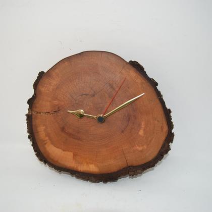 Holz Wanduhr 26x22.5 cm Birne Baumscheibenuhr Unikat Geschenk