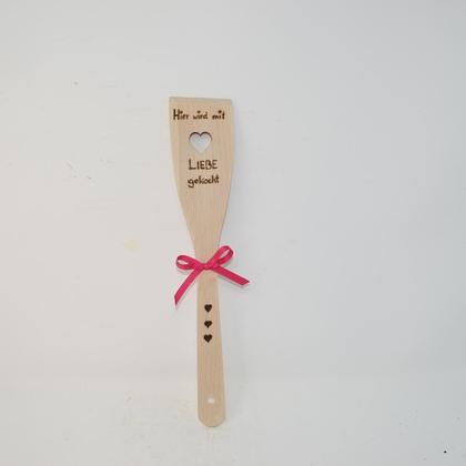 Holz Pfannenwender Kochlöffel Rührlöffel Küchenhelfer mit Gravur Geschenk