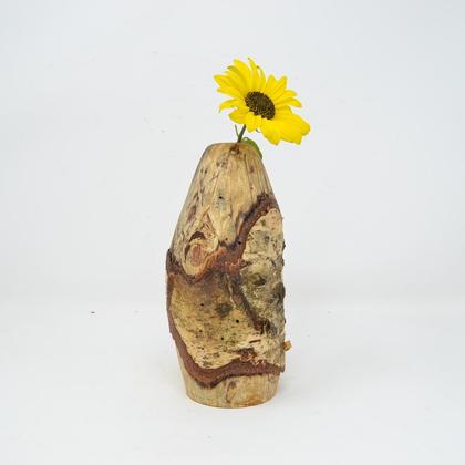 Holzvase Vase 20 cm Birke Blumenvase Vase Holzdekoration Geschenk