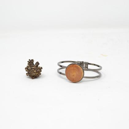 Holz Armreif Armband Trachtenschmuck Holzschmuck Lärche handmade