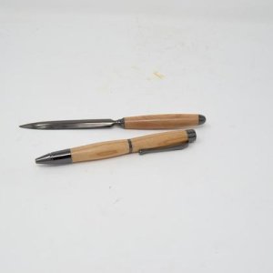 Holz Kugelschreiber Kirsche Brieföffner Drehkugelschreiber Geschenkset Unikat