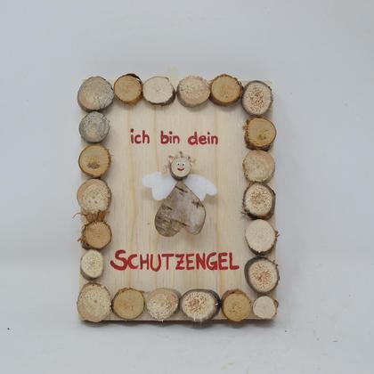 Holzbild Minibild 16x13 cm Holz Deko Wanddeko Engerl Wandbild Holzdeko handmade