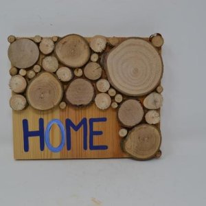 Holzbild „Home“ Holz Dekoration Schriftbild Bild Wandbild handmade