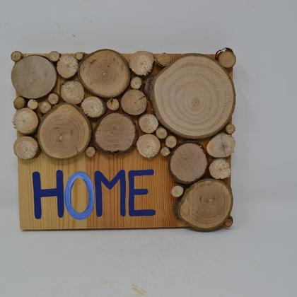 Holzbild "Home" Holz Dekoration Schriftbild Bild Wandbild handmade