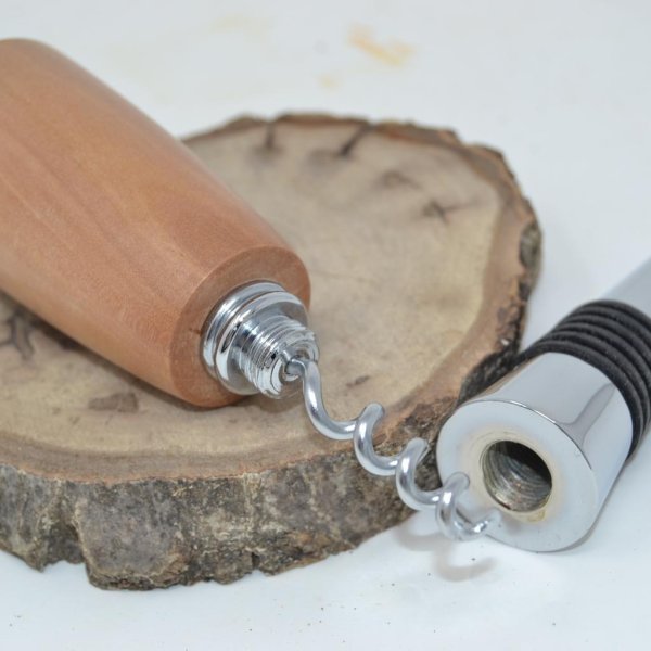 Holz Weinstöpsel Korkenzieher 2in1 Weinstopfen handarbeit Geschenk Geschenkidee - Image 2