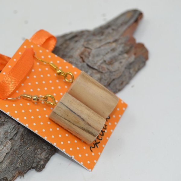 Holz Ohrringe Ohranhänger Ohrschmuck Zeder Trachtenschmuck Holzschmuck - Image 2
