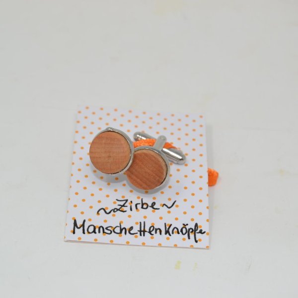 Holz Manschettenknöpfe Zirbe handmade Geschenk made in austria - Image 2