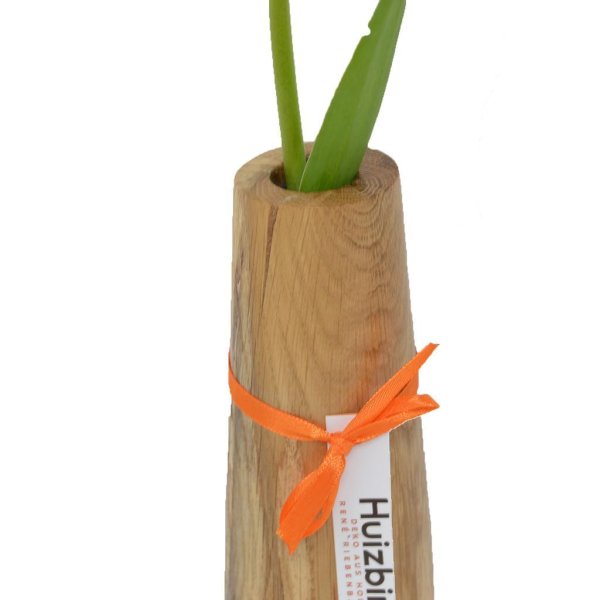 Holzvase Vase 18 cm Eiche Blumenvase Vase Holzdekoration Geschenk - Image 2