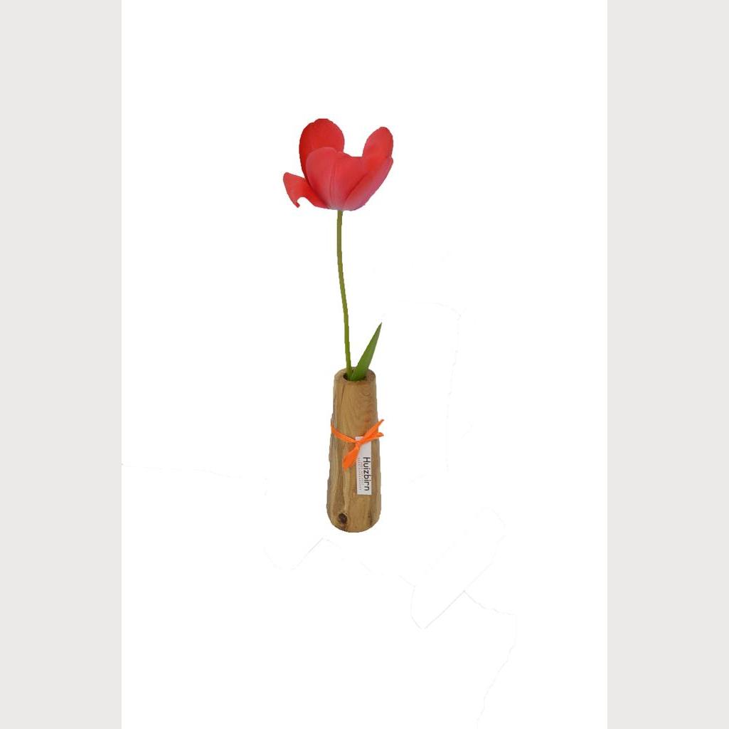 Holzvase Vase 18 cm Eiche Blumenvase Vase Holzdekoration Geschenk