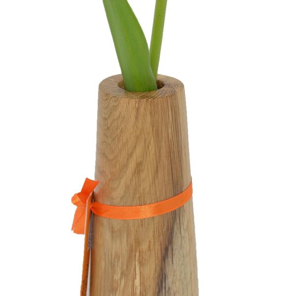 Holzvase Vase 18 cm Eiche Blumenvase Vase Holzdekoration Geschenk - Image 3