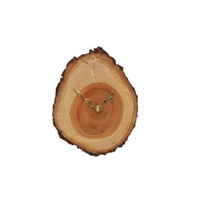 Holz Wanduhr 23×19 cm Wildkirsche Holzuhr Baumscheibenuhr Holzdeko
