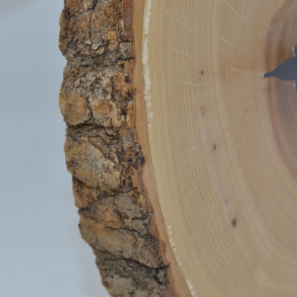 Holz Wanduhr Holzuhr 25x23 cm Esche Unikat handmade geölt - Image 3