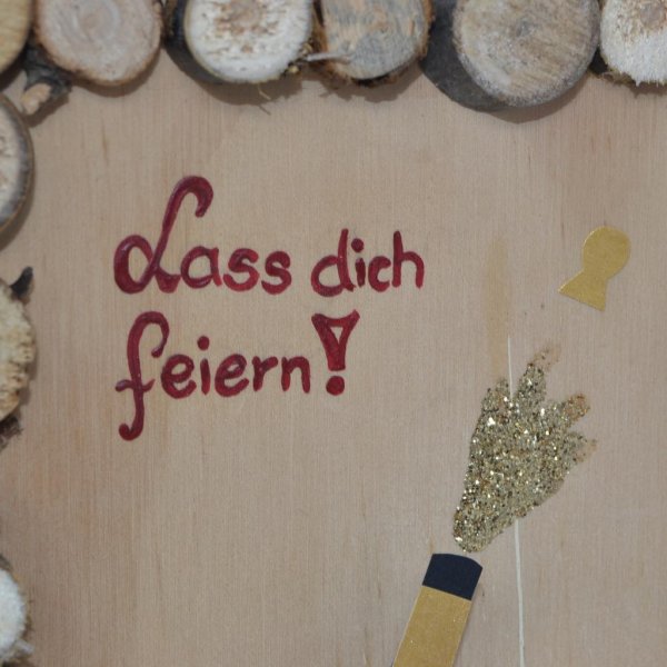 Geldgeschenk Holzbild mit Geldklammer 16x13 cm Geburtstagsgeschenk Handarbeit - Image 3