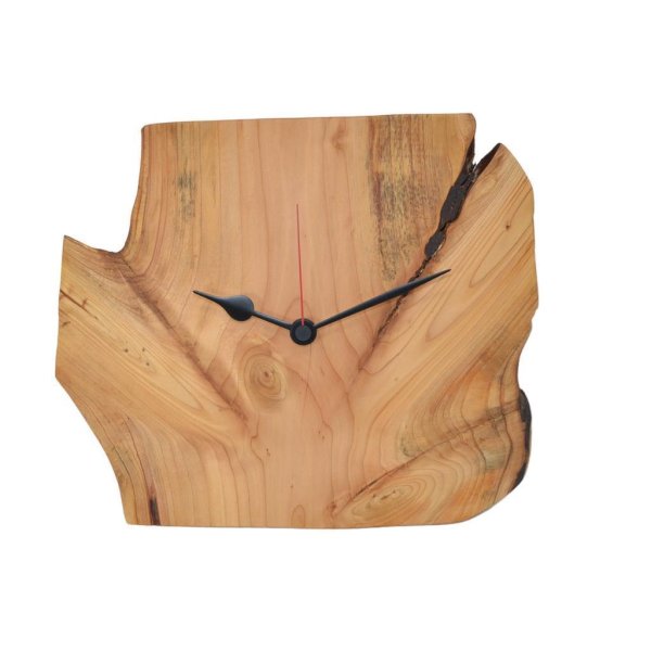 Holz Wanduhr Uhr 31x26 cm Atlaszeder rustikale Holzuhr Holzdekoration Geschenk - Image 2