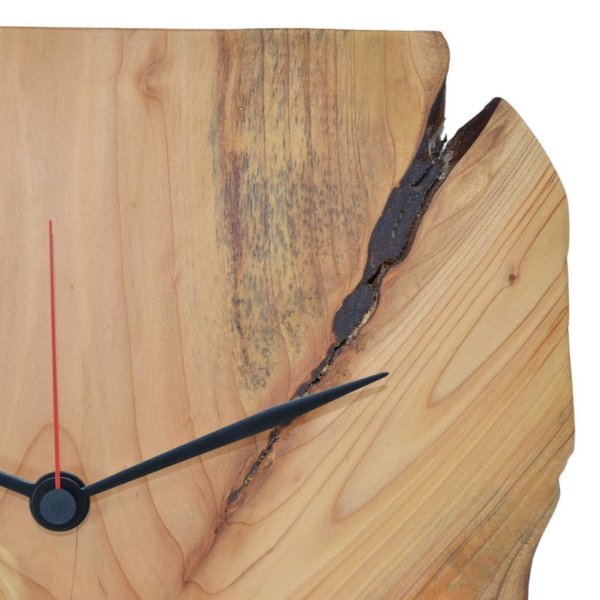 Holz Wanduhr Uhr 31x26 cm Atlaszeder rustikale Holzuhr Holzdekoration Geschenk - Image 4