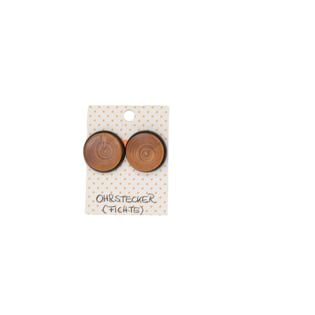 Holzohrringe 2 cm Ohrstecker Trachtenschmuck Fichte Ohrschmuck Schmuck