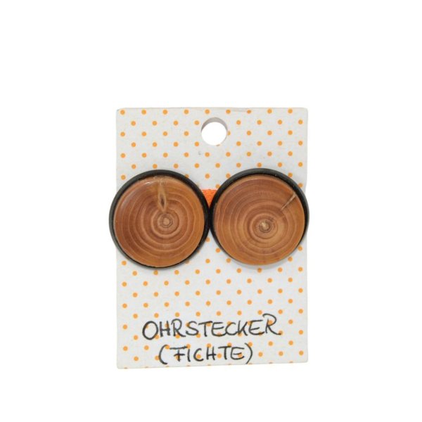 Holzohrringe 2 cm Ohrstecker Trachtenschmuck Fichte Ohrschmuck Schmuck - Image 2
