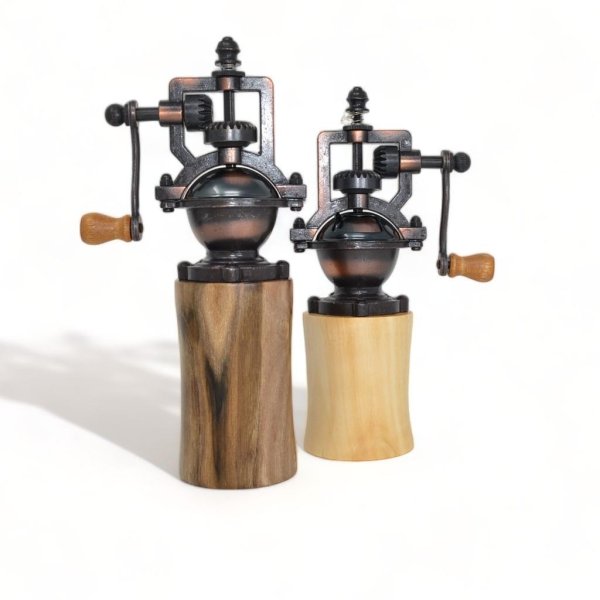 Holz Gewürzmühlen Set Walnuss Pappel Geschenkset Pfeffermühle Salzmühle - Image 2