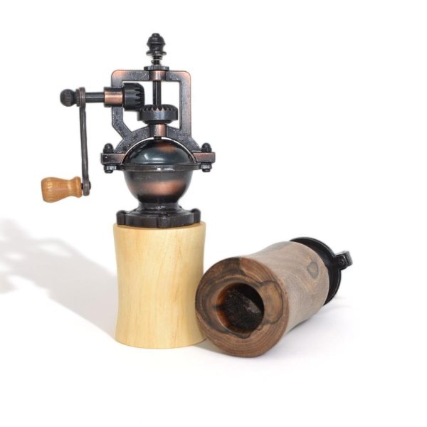 Holz Gewürzmühlen Set Walnuss Pappel Geschenkset Pfeffermühle Salzmühle - Image 4