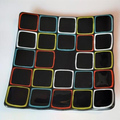 Glasschale Quadrate