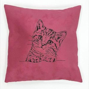 Kissen „Katze“ mit Zirbenfüllung, 28 cm x 28 cm