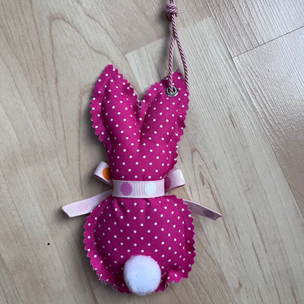 Osterdeko Osterhase aus Stoff - pink - Image 2