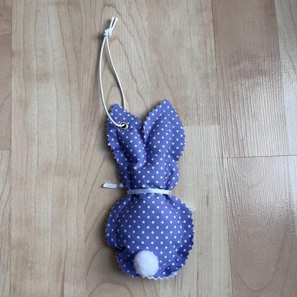 Osterdeko Osterhase aus Stoff - lila - Image 2