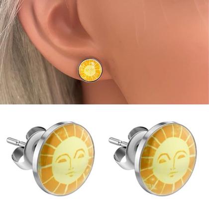 Ohrstecker mit Glaskuppel 'sun'