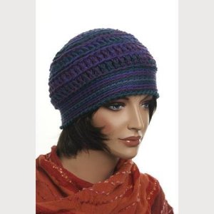 Haube – „Hannah“ – petrol, weinrot, lila