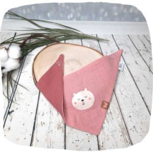 Musselin Dreickstuch zum Wenden 0-6 Monate altrosa beere