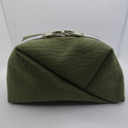 Elegante Kosmetiktasche aus Kunstleder grün